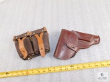 Lot Yugo Oilers with Pouch & Leather Luger Style Holster