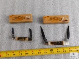 Lot of 2 New Copperhead Creek Stag Handle Pocket Knives