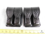2 New Hunter leather double magazine pouches for colt 1911, S&W 39