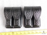 2 New Hunter leather double magazine pouches for Colt 1911, S&W 39 and similar single stack