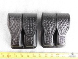 2 New Hunter leather double magazine pouches for Colt 1911, S&W 39 and similar single stack
