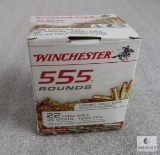 555 rounds Winchester 22 long rifle ammo. 36 grain hollow point copper plated