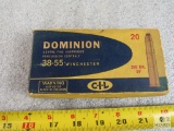 10 rounds CIL Dominion 38-55 ammo rare collector box