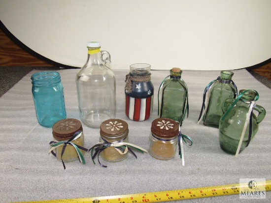 Lot of Assorted Glass Jugs & Jars