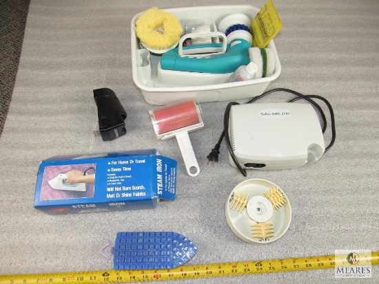 Lot Cleaning Supplies - Black & Decker Scumbuster with Brushes, Steam Iron, & Air Pump