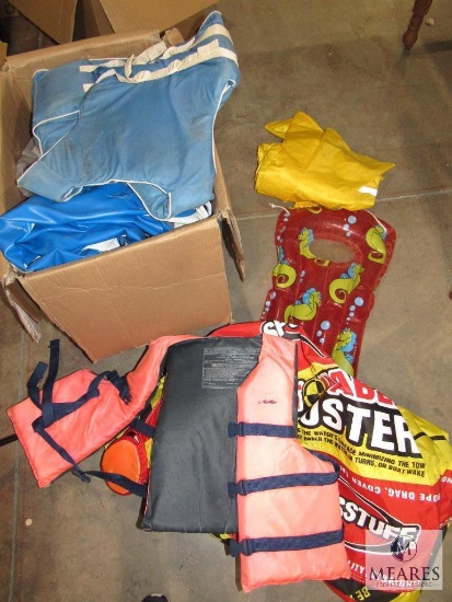 Lot of Life Jackets, Boat Pulling Tube, Floats, and more