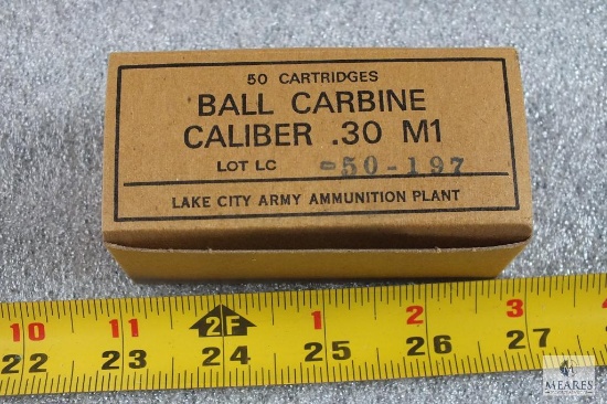50 rounds- M1 Carbine ammo-Lake City .30 M1