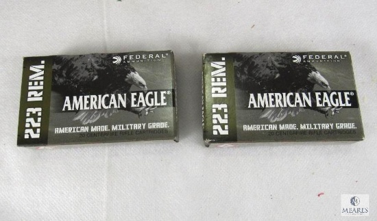 40 Rounds Federal American Eagle .223 REM 55 Grain FMJ Military Grade Ammo
