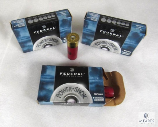 15 Rounds Federal Power-Shok 12 Gauge 000 Buckshot 2-3/4" Shotgun Shells