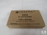 20 Rounds Federal XM62 7.62x51mm Tactical Tracer Ammo 146 Grain