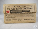 Vintage Collector Winchester Box 20 Rounds 7mm Ammo 175 Grain Ammo