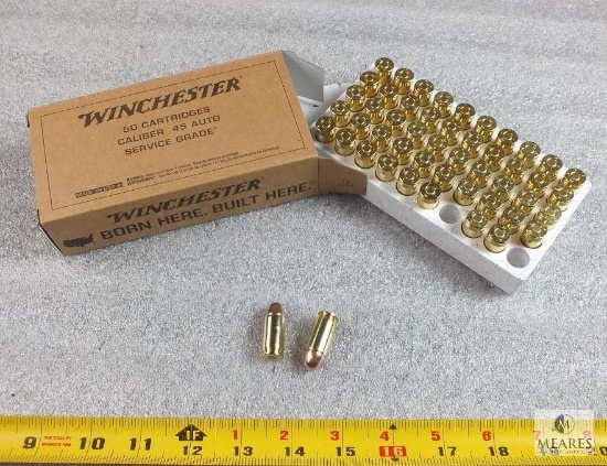 50 rounds- Winchester 45 acp 230 grain FMJ ammo