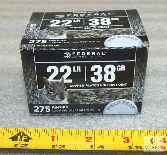 275 rounds- Federal 22 long rifle ammo. 40 grain bullet 1200 FPS