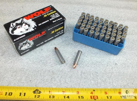 50 rounds- 30 carbine ammo- 110 grain FMJ