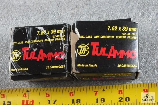 40 Rounds TulAmmo 7.62x39mm Steel Case Ammunition 122 Grain HP