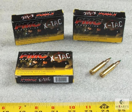 60 Rounds PMC X-Tac 5.56 NATO 62 Grain Green Tip-LAP Ammunition