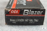CCI Blazer 9mm Luger 147 grain ammunition - TMJ