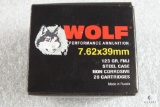 100 rounds of WOLF 7.62x39 ammunition - non-corrosive