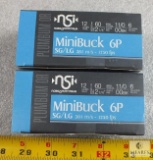 Lot of 2 boxes: NSI MiniBuck 6P 12-gauge buckshot shotgun shells