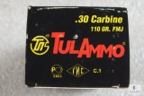 One box of TulAmmo .30 Carbine 110-grain FMJ