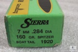 Box of Sierra 7mm 160-grain Spitzer Boat Tail bullets