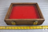 Oak Display case with glass front - in original box - Quality Wood Products