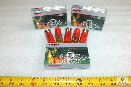 15 Rounds PMC 12 Gauge Buckshot 00 9 Pellet Shotgun Shells (3 boxes, 5 rounds each)