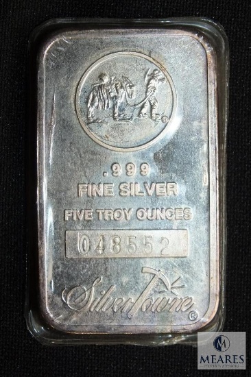 Silver Towne - Five Troy ounce ingot - .999 fine silver