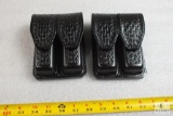 2 new Hunter leather double magazine pouches fits double stacked mags like Glock, Beretta, Ruger