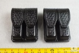 2 new Hunter leather double magazine pouches fits Colt 1911 mags and similar single stack mags