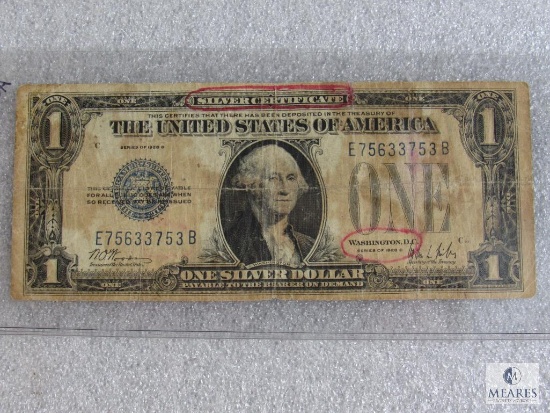 Series 1928-B US $1 silver certificate - funny back
