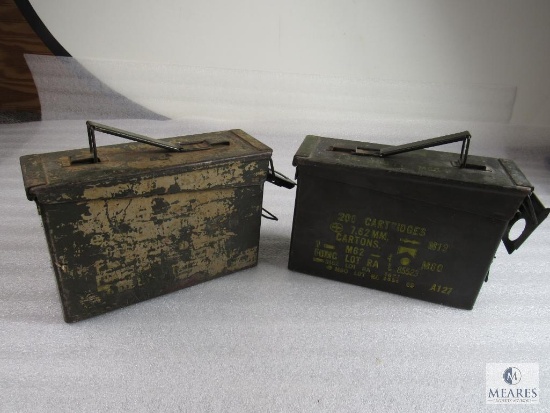 Lot of 2 small Metal Ammo Cans
