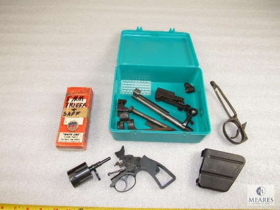 Lot of Miscellaneous Gun Parts Gunsmith - Revolver Cylinder, Triggers, Magazine, Bolt, and more