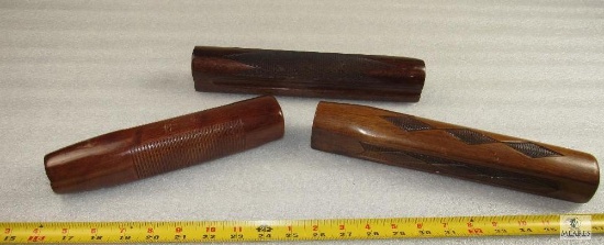 Lot of 3 Foregrips Wood Checkered for Pump Action Shotguns