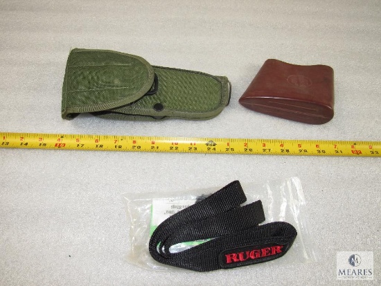 Lot New Ruger Nylon Sling, Hill Country M-12 Holster, & Buddy Black Sheep Recoil Pad