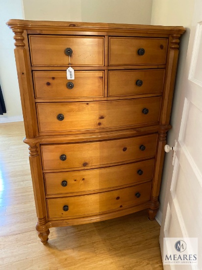 Eight-Drawer Honey Pine Chest of Drawers