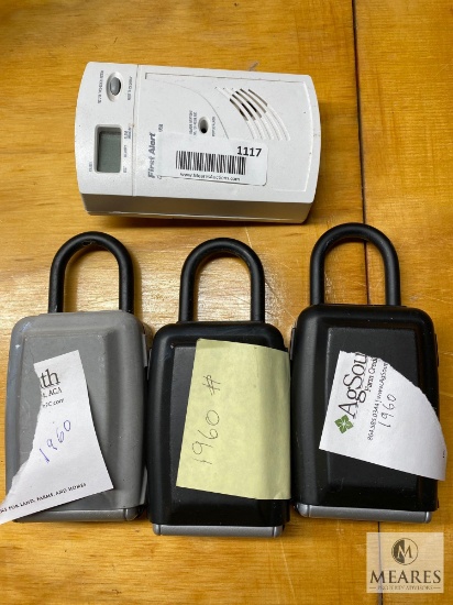 Lockboxes and Carbon Monoxide Alarm in Oleg Cassini Briefcase
