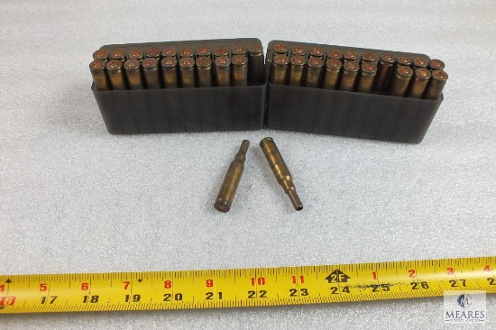 40 Rounds .308 WIN Ammo Red Possibly Tracer Rounds with Midway Plastic Containers