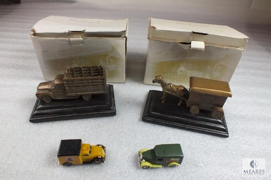 Lot of 2 Badcock Limited Edition Collector Series Delivery Trucks & 2 Small Advertising Trucks