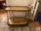 Vintage Brass and Wood Serving Cart