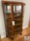 Tiger Oak Bow Front China Cabinet with Claw Feet
