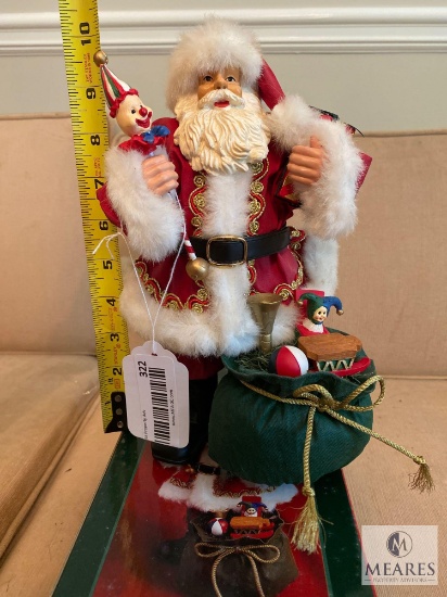 Holiday Lane Fabric Mache Santa - With Sack of Toys