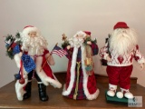 Lot of Three Decorative Santa Claus