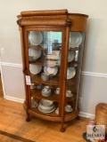 Bow Front China Cabinet with Claw Feet and Lion Heads