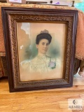 Colorized Portrait of a Lady Framed under Glass