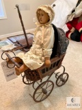 Antique Doll and Child's Play Buggy
