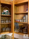 Contents of Top Corner Kitchen Cabinets by Refrigerator (PICKUP ONLY)