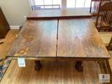 Tiger Oak Claw Foot Dining Table