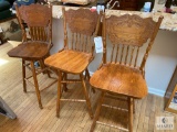 Set of Three Matching Swivel Bar Chairs