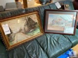 Lot of Two Framed Pieces Under Glass - Corner Store Certificate of Authenticity